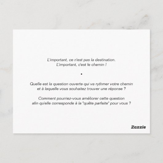 Carte de Coaching "Formuler sa quête" ポストカード (裏面)