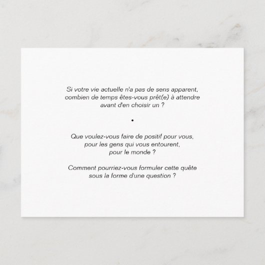 Carte de Coaching "Impact de vie" ポストカード (裏面)