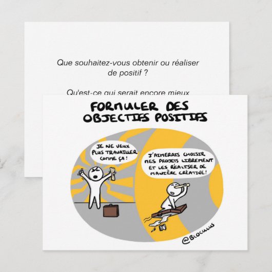 Carte de coaching "Objectifs positifs" ポストカード (正面/裏面)