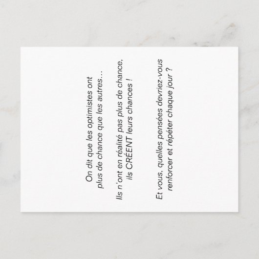 Carte de coaching "Pensée créatrice" ポストカード (裏面)