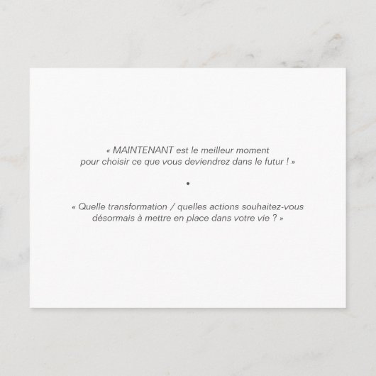Carte de coaching "Transformation" ポストカード (裏面)