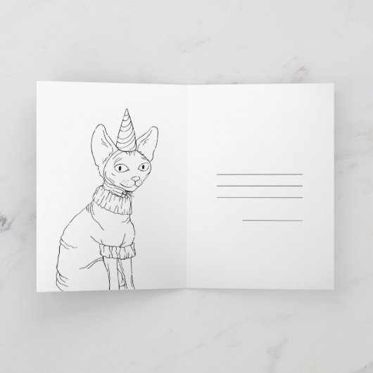 Carte de Fête - Chat Sphynx カード (内部)