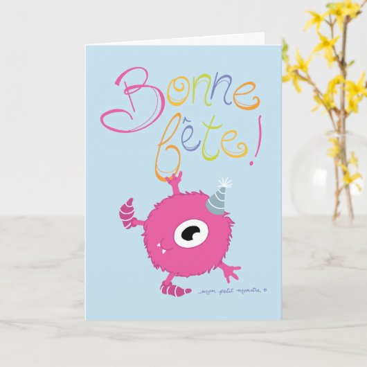 Carte de Fête - Mon petit monstre カード (黄色い花)
