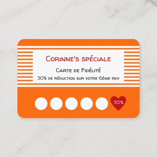 Carte De Fidélité LeSalonMassena Orange 名刺 (裏面)