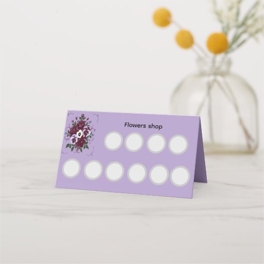 Carte de fidélité pliée Violettes 20 points ロイヤリティカード (正面)