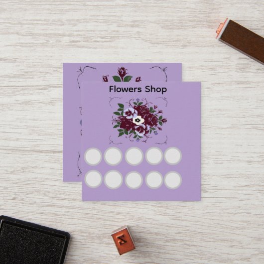 Carte de Fidélité Simple Fleuriste - Botanique ロイヤリティカード (正面/裏面インサイチュ)