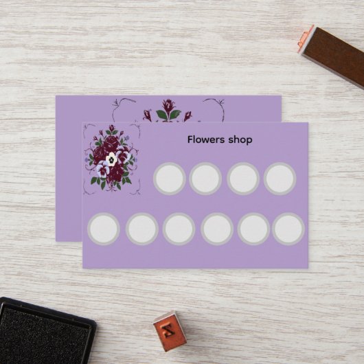 Carte de fidélité standard Violettes Botanique ロイヤリティカード (正面/裏面インサイチュ)