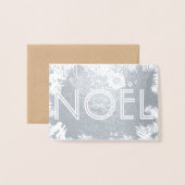 Carte de Noël Argent craft personnalisable 箔カード (封筒付き正面)