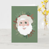 Carte de Noël - Père Noël Hohoho カード (黄色い花)