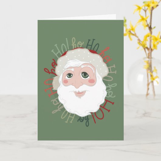 Carte de Noël - Père Noël Hohoho カード (黄色い花)