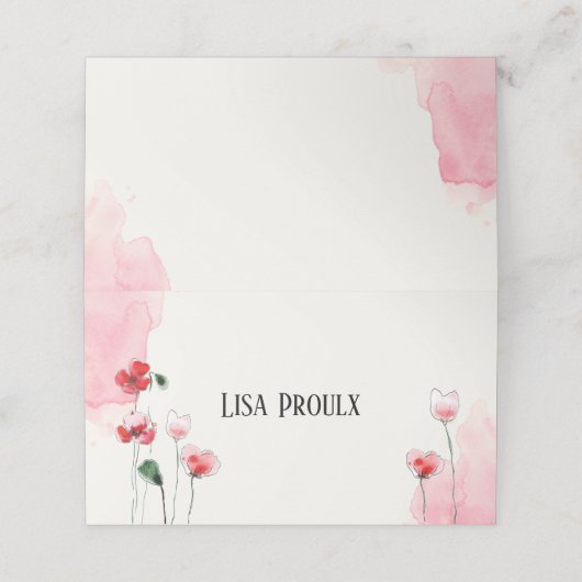 Carte de placement "Coquelicots" プレイスカード (外部開封)