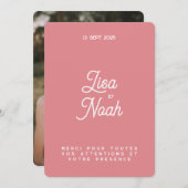 Carte de remerciement Colorus Rose 招待状 (正面/裏面)