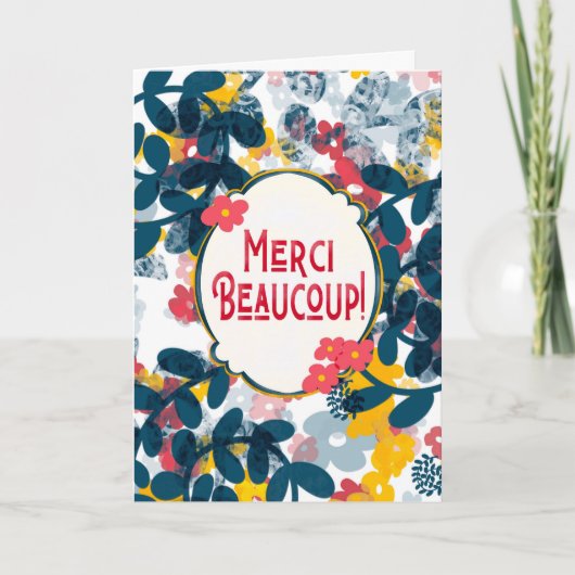 Carte de remerciement florale – Merci Beaucoup カード (正面)