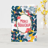 Carte de remerciement florale – Merci Beaucoup カード (黄色い花)