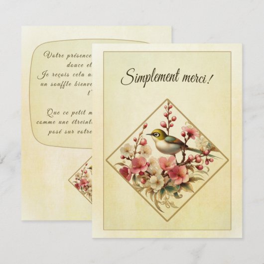carte de remerciement ( Français )  サンキューカード (正面/裏面)