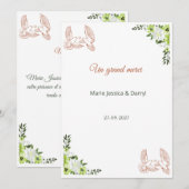 Carte de Remerciement Mariage - Colombes 招待状 (正面/裏面)