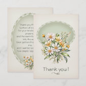 Carte de remerciement simple, Daisy Day Wishes サンキューカード (正面/裏面)