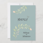 Carte de remerciement simple,mariage floral サンキューカード (裏面)