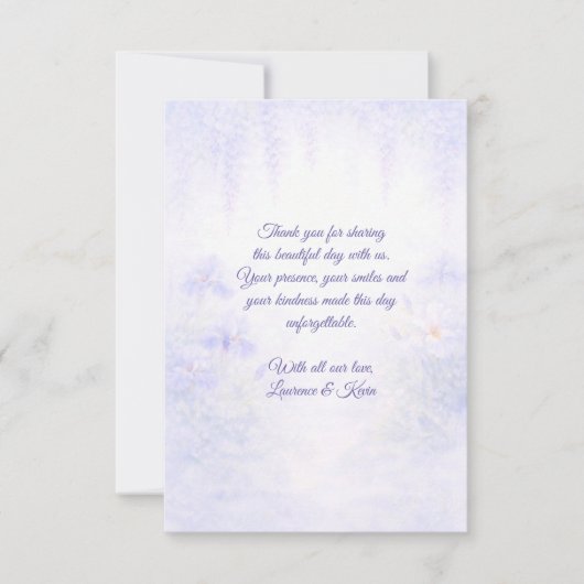 Carte De Remerciements Elegant Botanical Wedding サンキューカード (正面)