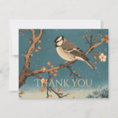 Carte De Remerciements Moonlit Bird on Blossom Bra サンキューカード (正面)