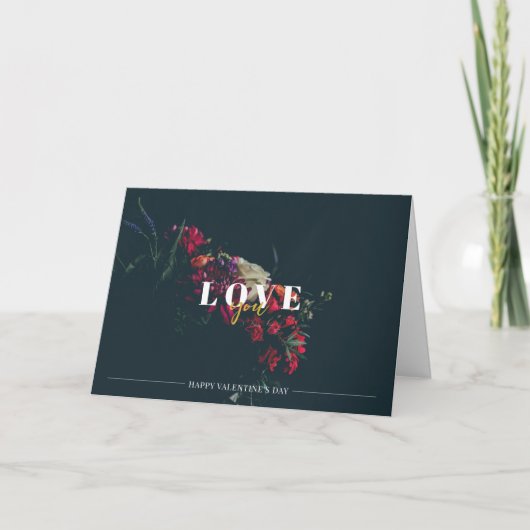 Carte de Saint-Valentin Romantique Floral カード (正面)