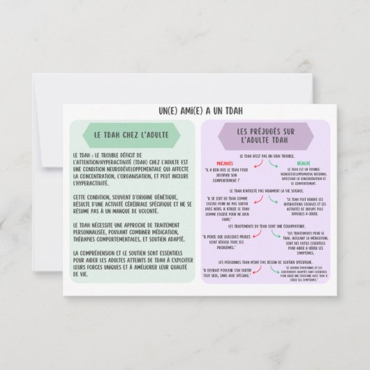 Carte de Soutien pour Adultes TDAH - Amis 招待状 (正面)