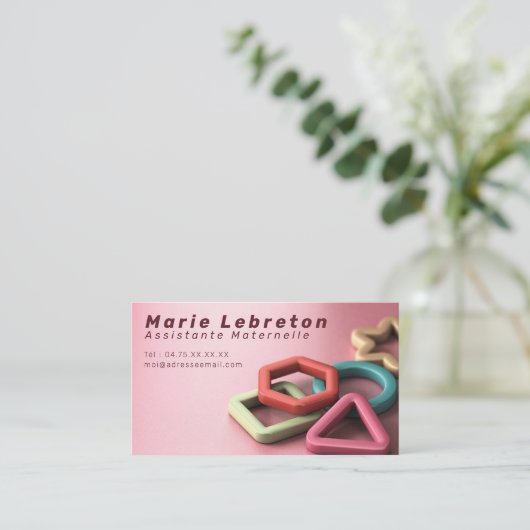 Carte de visite assistante maternelle ou nounou. 名刺 (スタンド正面)