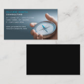 Carte de visite boussole fond bleu, consulting. 名刺 (正面/裏面)