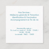 Carte de Visite Carrée Vétérinaire Personnalisable スクエア名刺 (裏面)