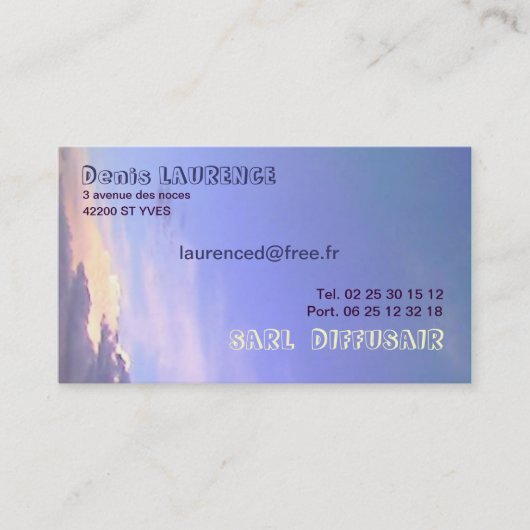 CARTE DE VISITE CIEL ET NUAGE 名刺 (正面)