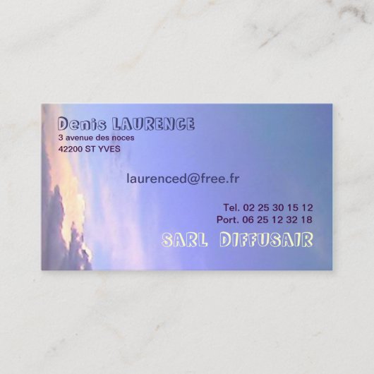 CARTE DE VISITE CIEL ET NUAGE 名刺 (正面)