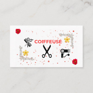 Carte de visite Coiffure à domicile – Pro & fémini 名刺