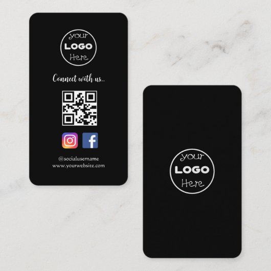 Carte de Visite Connecter sur les médias sociales 名刺 (正面/裏面)