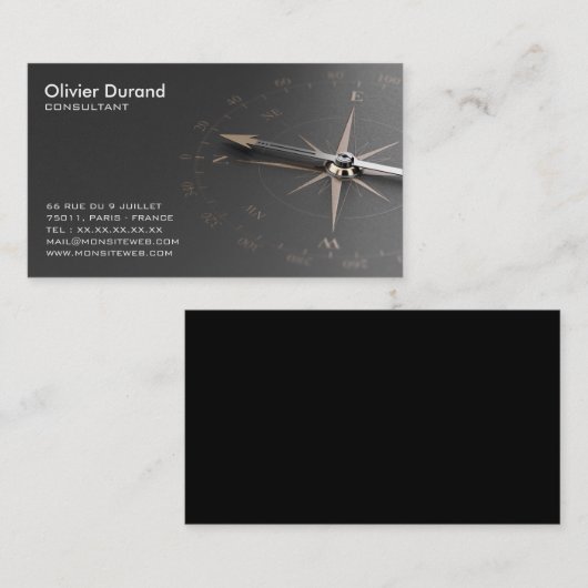 Carte de visite consultant. Conseil services 名刺 (正面/裏面)