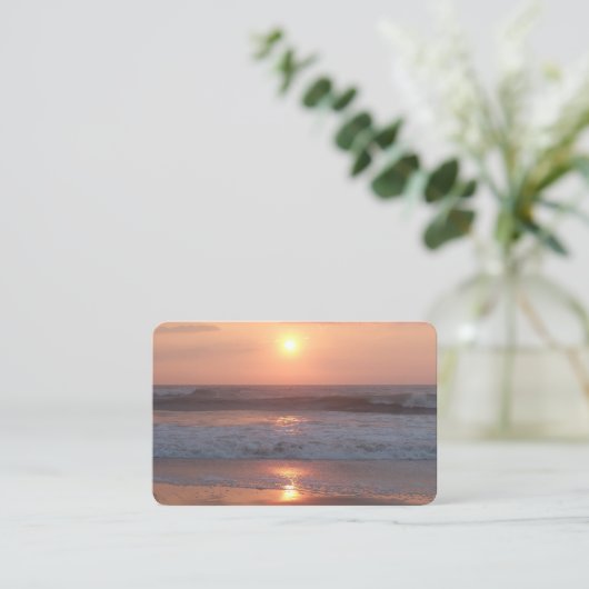 Carte de visite Coucher de soleil rose plage 名刺 (スタンド正面)