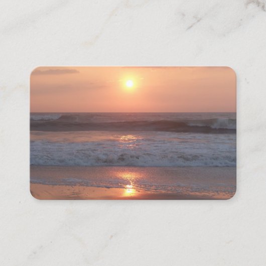 Carte de visite Coucher de soleil rose plage 名刺 (正面)