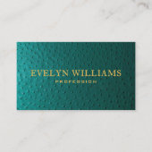Carte De Visite Cuir Autruche Vert Or Moderne 名刺 (正面)
