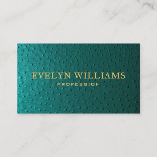 Carte De Visite Cuir Autruche Vert Or Moderne 名刺 (正面)