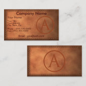 carte de visite cuir lettre A 名刺 (正面/裏面)
