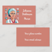 Carte De Visite design sympa pour les infirmières 名刺 (正面/裏面)