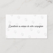 Carte de visite éducateur canin personnalisable  名刺 (裏面)