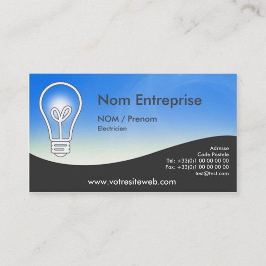 Carte de visite Electricien 名刺 (正面)