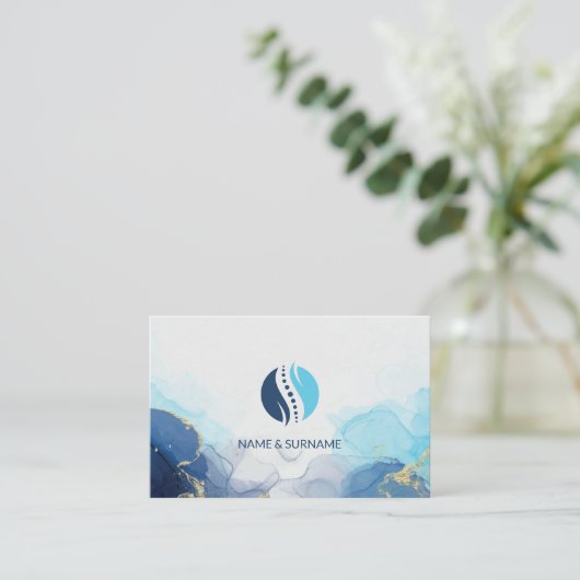 Carte de visite élégante bleue pour massage 名刺 (スタンド正面)