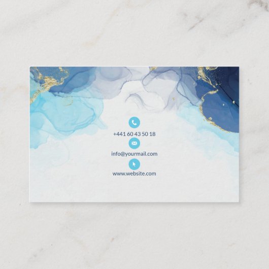 Carte de visite élégante bleue pour massage 名刺 (裏面)