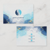 Carte de visite élégante bleue pour massage 名刺 (正面/裏面)