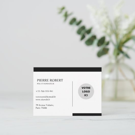 CARTE DE VISITE ÉLÉGANTE ET PERSONNALISÉE 名刺 (スタンド正面)