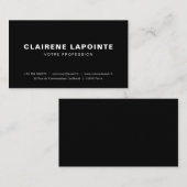 Carte de visite élégante noir et blanc modèle 名刺 (正面/裏面)