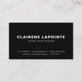 Carte de visite élégante noir et blanc modèle 名刺