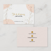 Carte de visite élégante rose pastel et or 名刺 (正面/裏面)