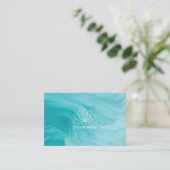 Carte de visite élégante turquoise pour thérapeute 名刺 (スタンド正面)